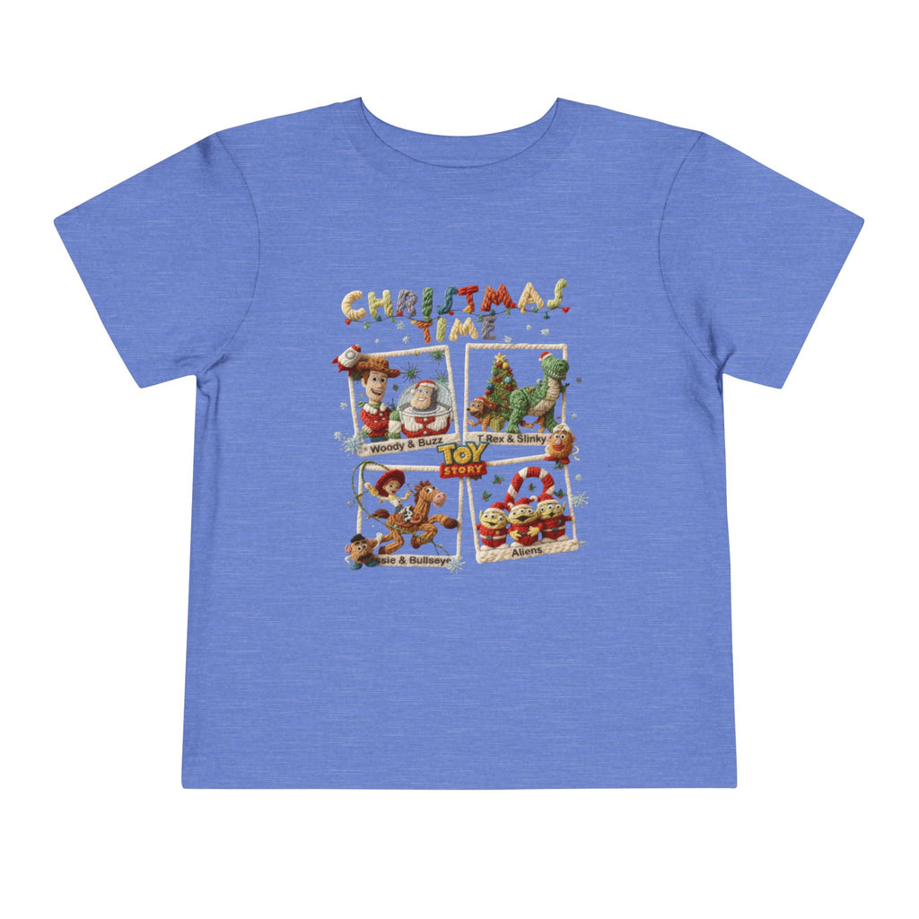 Christmas Time Toddler Tee  Cute Holiday Toy & Santa Print