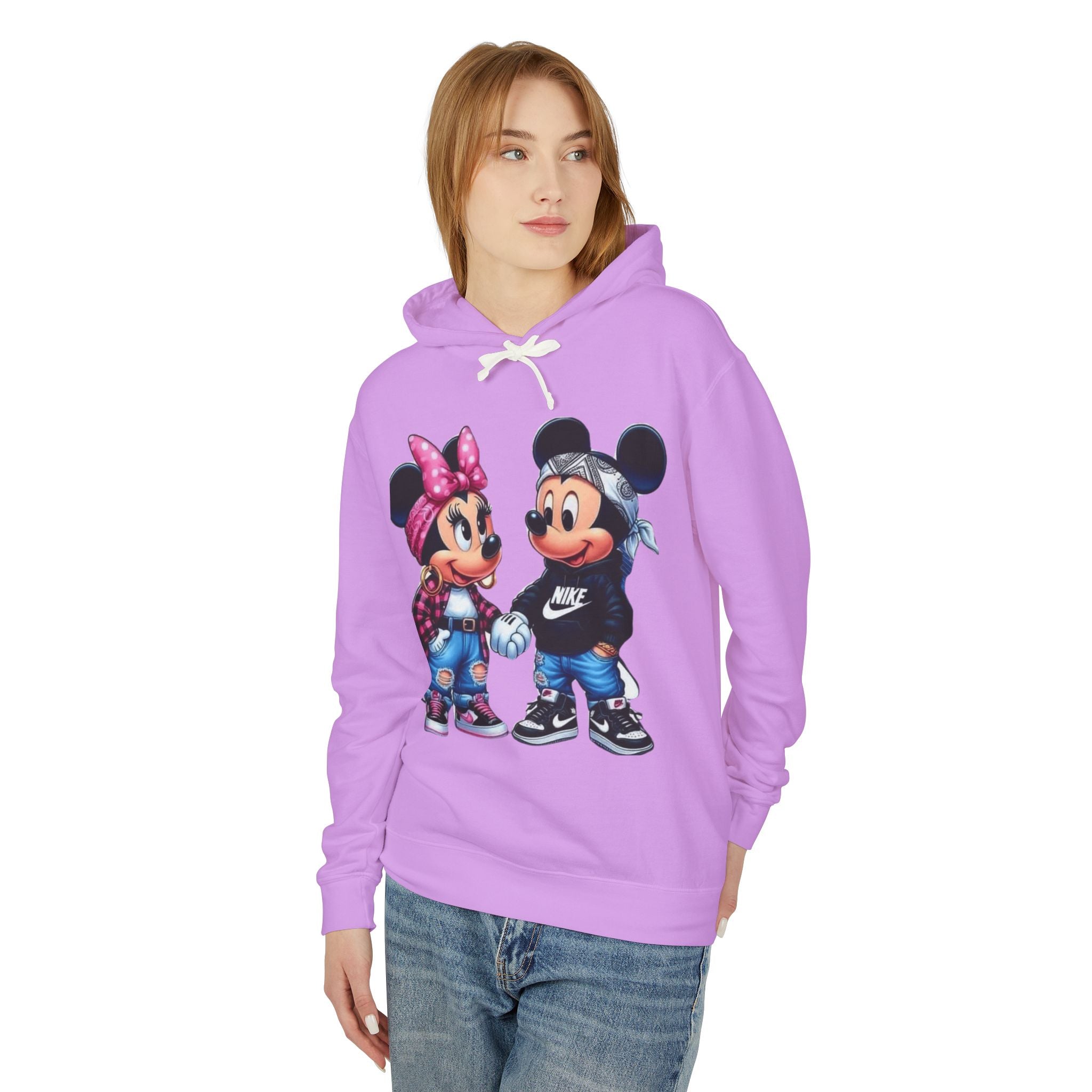 Valentine Cartoon Couple Hoodie  Cute Mickey & Minnie Style Graphic