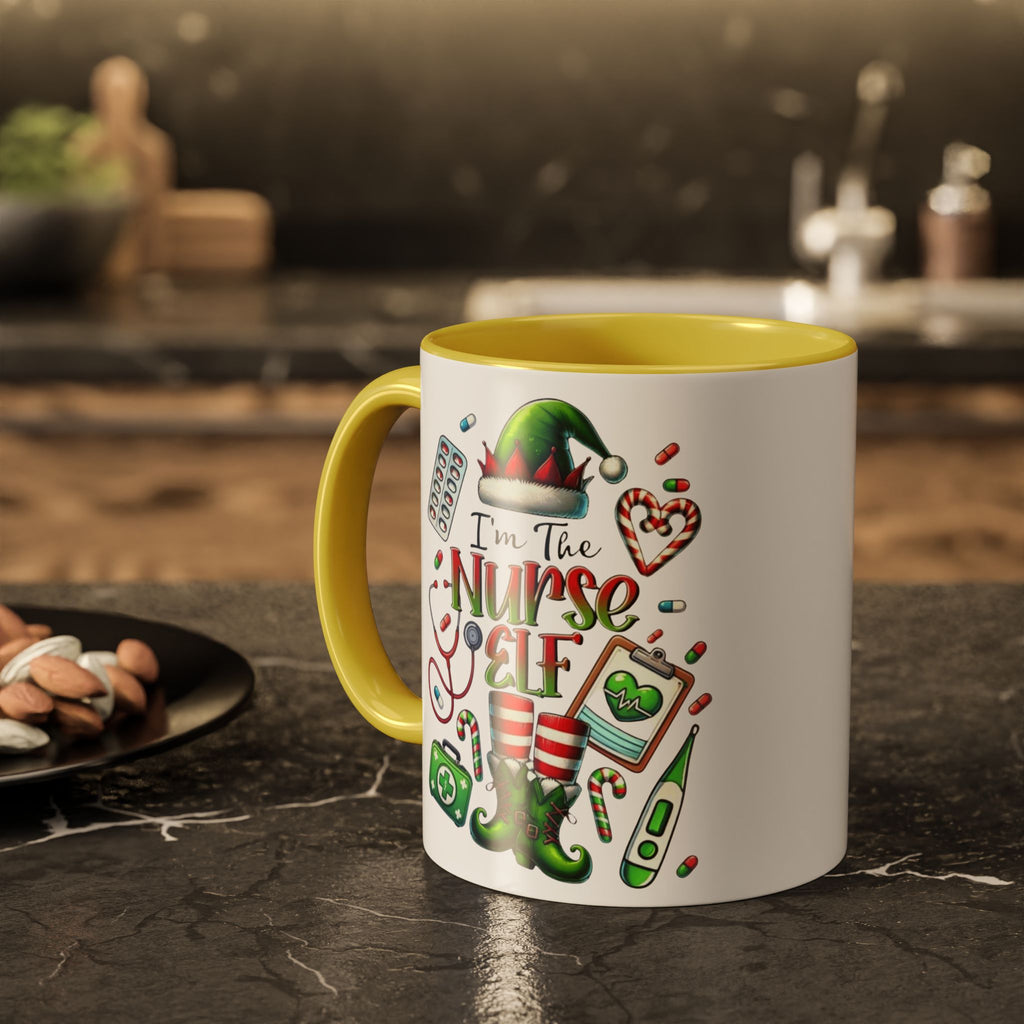 Nurse Elf Coffee Mug — Christmas Medical Holiday Gift (11oz & 15oz) Medical Christmas Mug