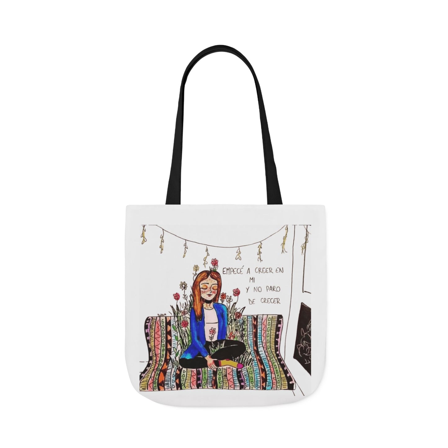 Lleva inspiración contigo a donde vayas Bohemian Style Canvas Tote Bag, Inspirational Art, Ideal for Gifts, Eco-Friendly Shopping, Beach Days, Travel Adventures