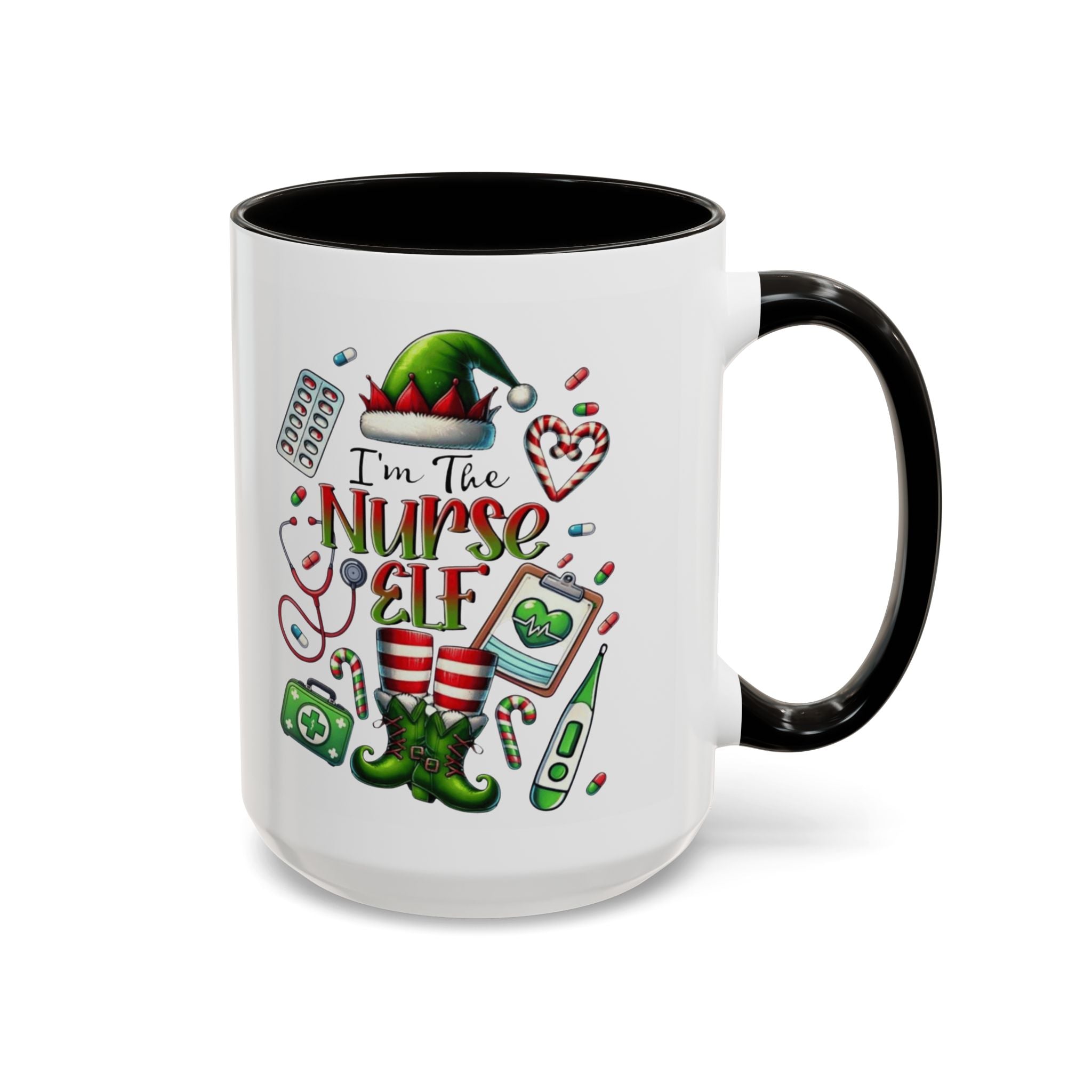 Nurse Elf Coffee Mug — Christmas Medical Holiday Gift (11oz & 15oz) Medical Christmas Mug