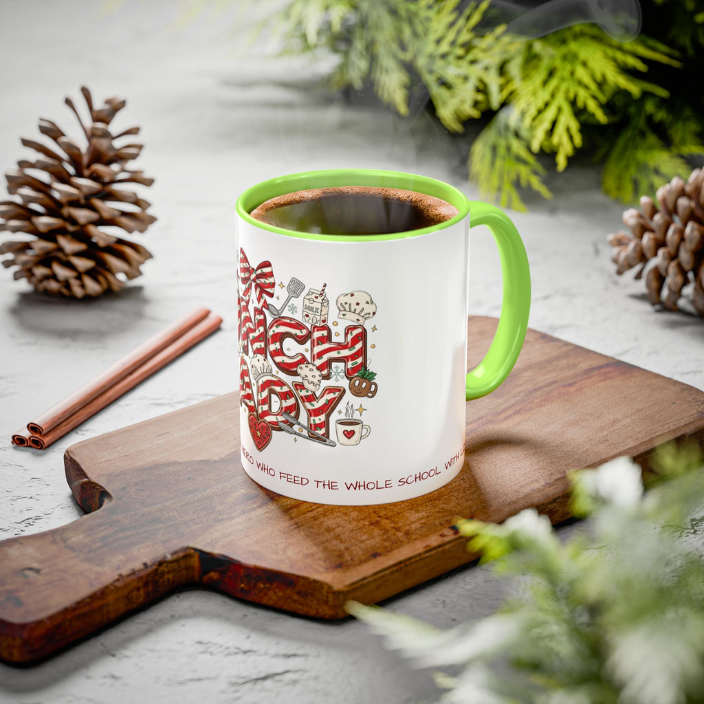 Lunch Lady Mug "Cafeteria Hero Who Feeds the Whole School With Love" | 11oz/15oz Gift  School Staff Christmas Mug Collection