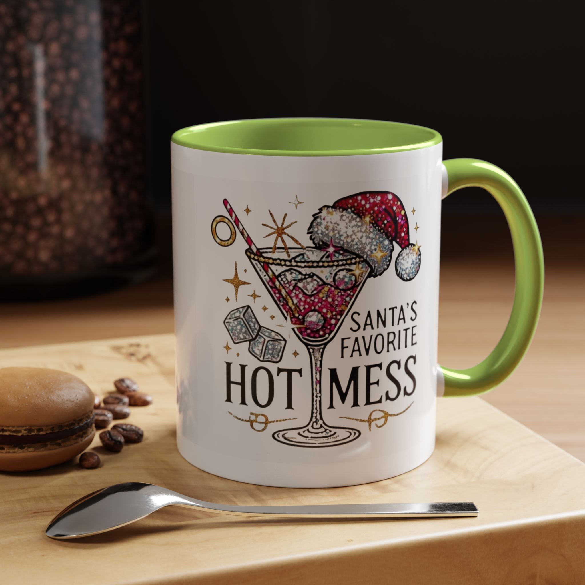 Accent Coffee Mug - "Santa's Favorite Hot Mess" Holiday Cocktail Mug (11/15 oz)