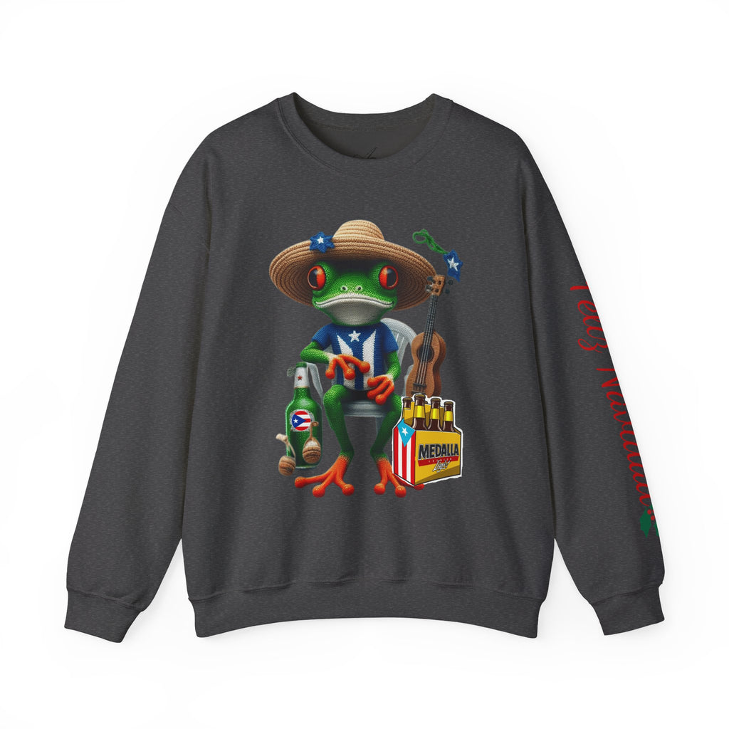 Frog Coqui Crewneck Sweatshirt – Coquito y Medalla Puerto Rican Vibes