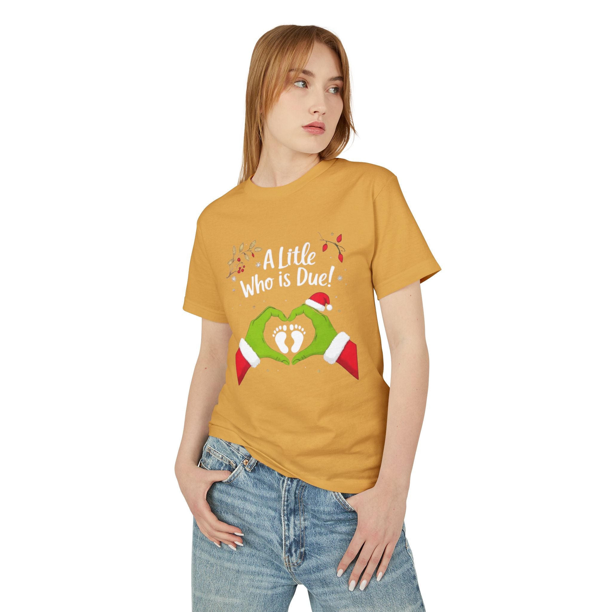 Pregnancy Announcement Tee  "A Little Who is Due" Holiday Baby Reveal T-Shirt Little One on the Way