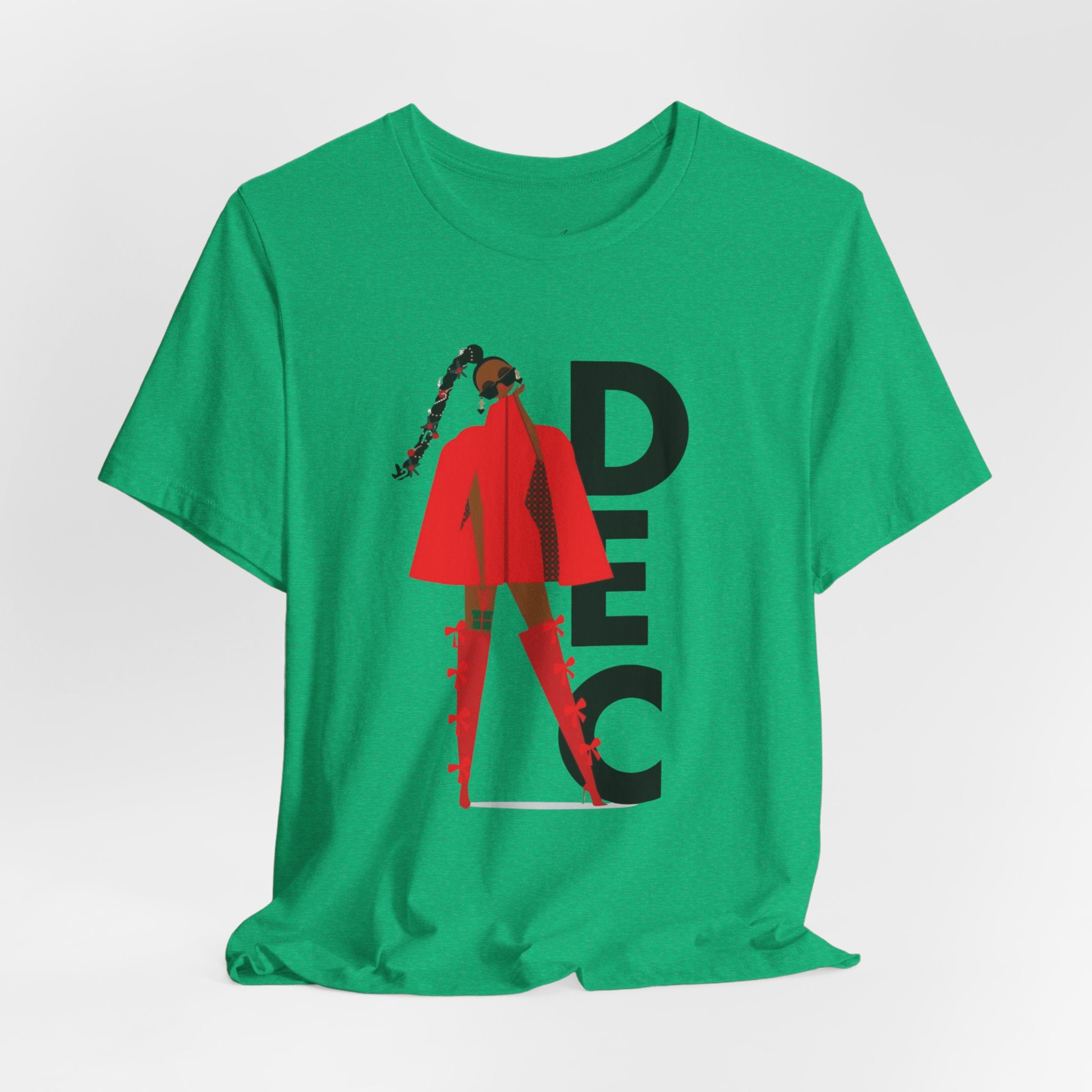 December Fashion Tee  Red Coat Model Graphic Shirt