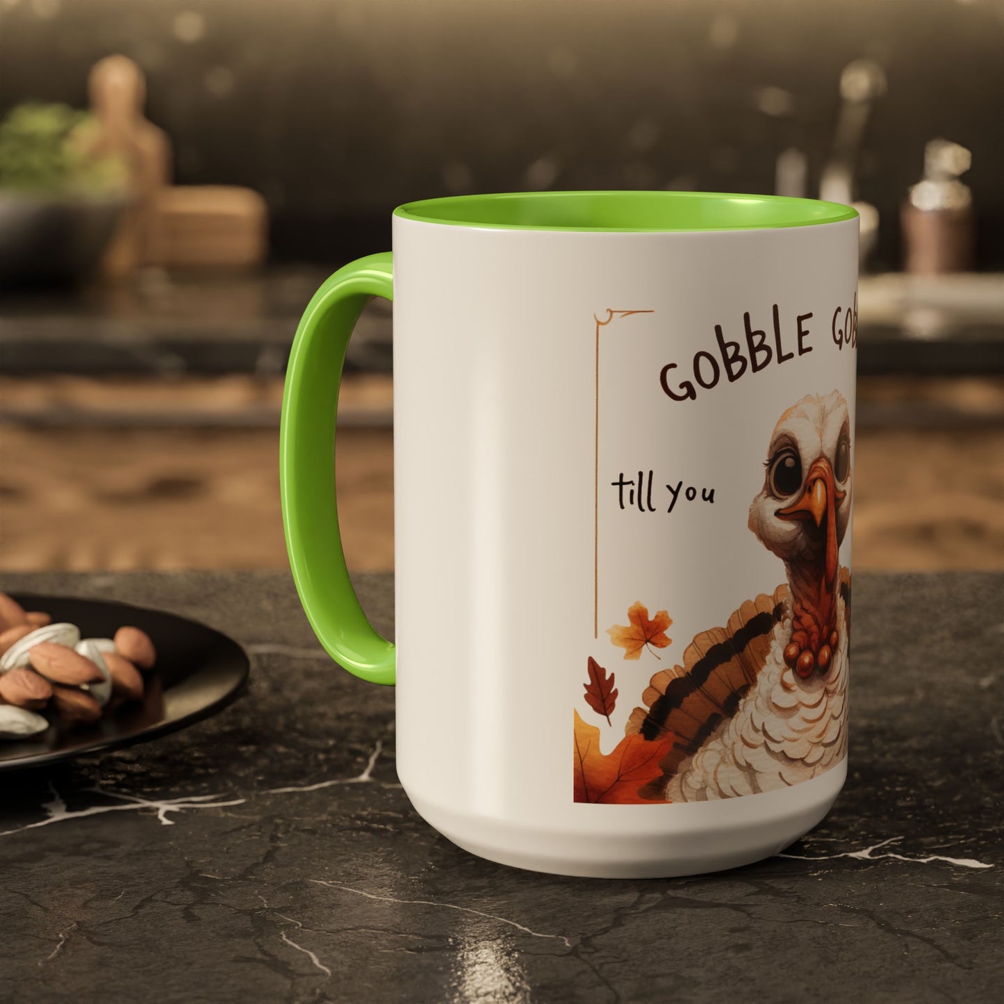 Mix cozy, aesthetic, and autumn-inspired sayings 🍁 Whimsical Thanksgiving Mug - Gobble Gobble Design