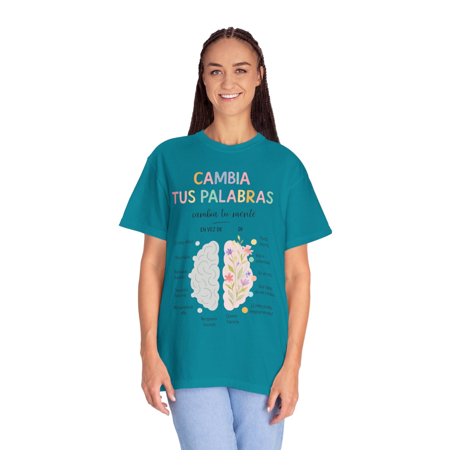 Cambia Tus Palabras Floral Positivity T-Shirt