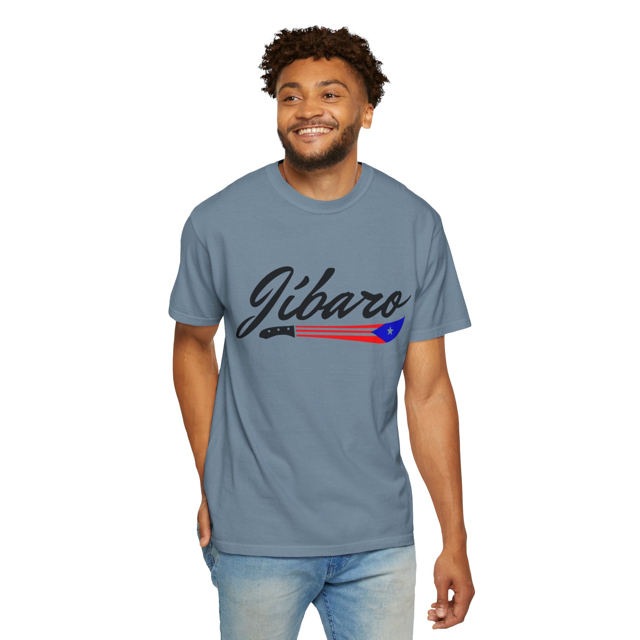 T-Shirt  "Jíbaro" Puerto Rican Heritage Tee (Back Machete  Sombrero de Paja Design) Puerto Rico’s Navidades