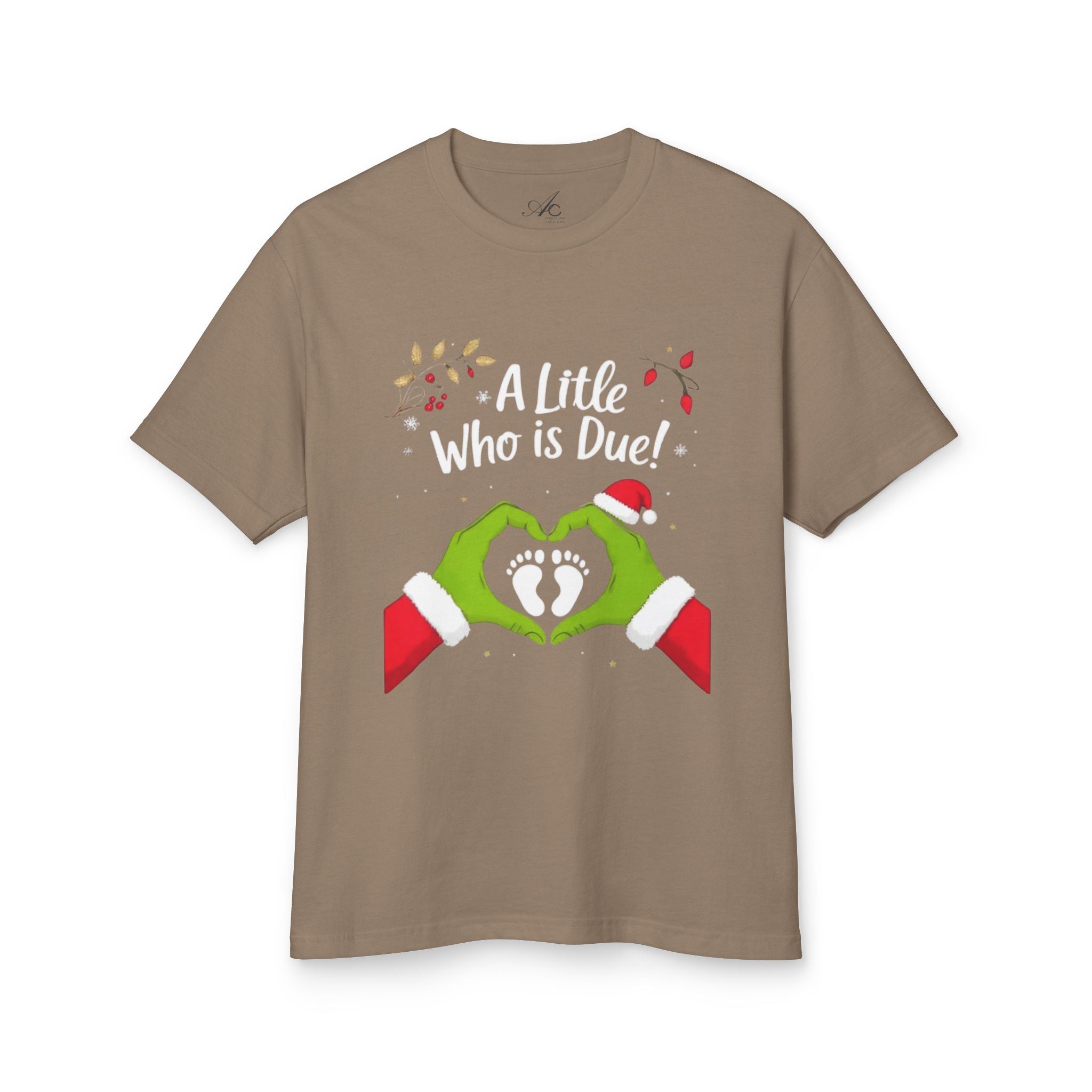 Pregnancy Announcement Tee  "A Little Who is Due" Holiday Baby Reveal T-Shirt Little One on the Way
