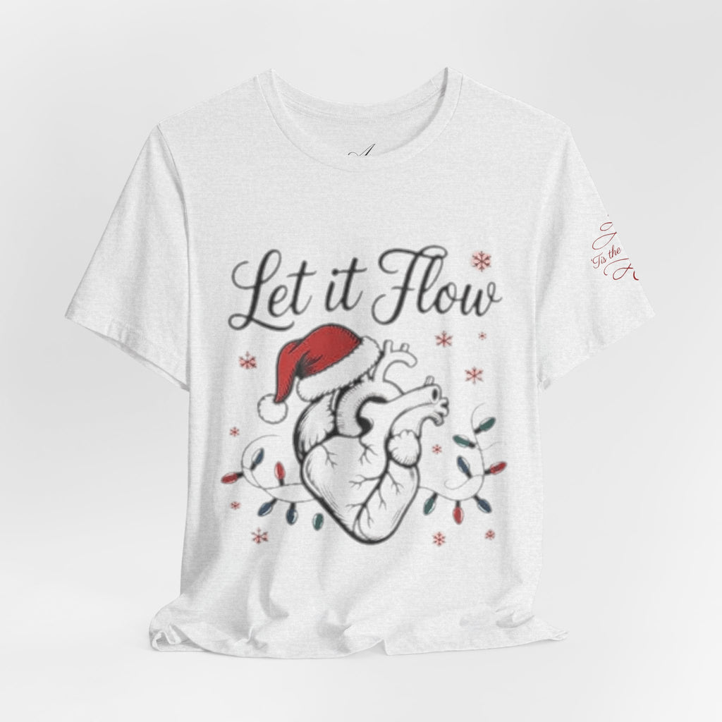 Let It Flow Heart Tee  Christmas Anatomical Heart Shirt
