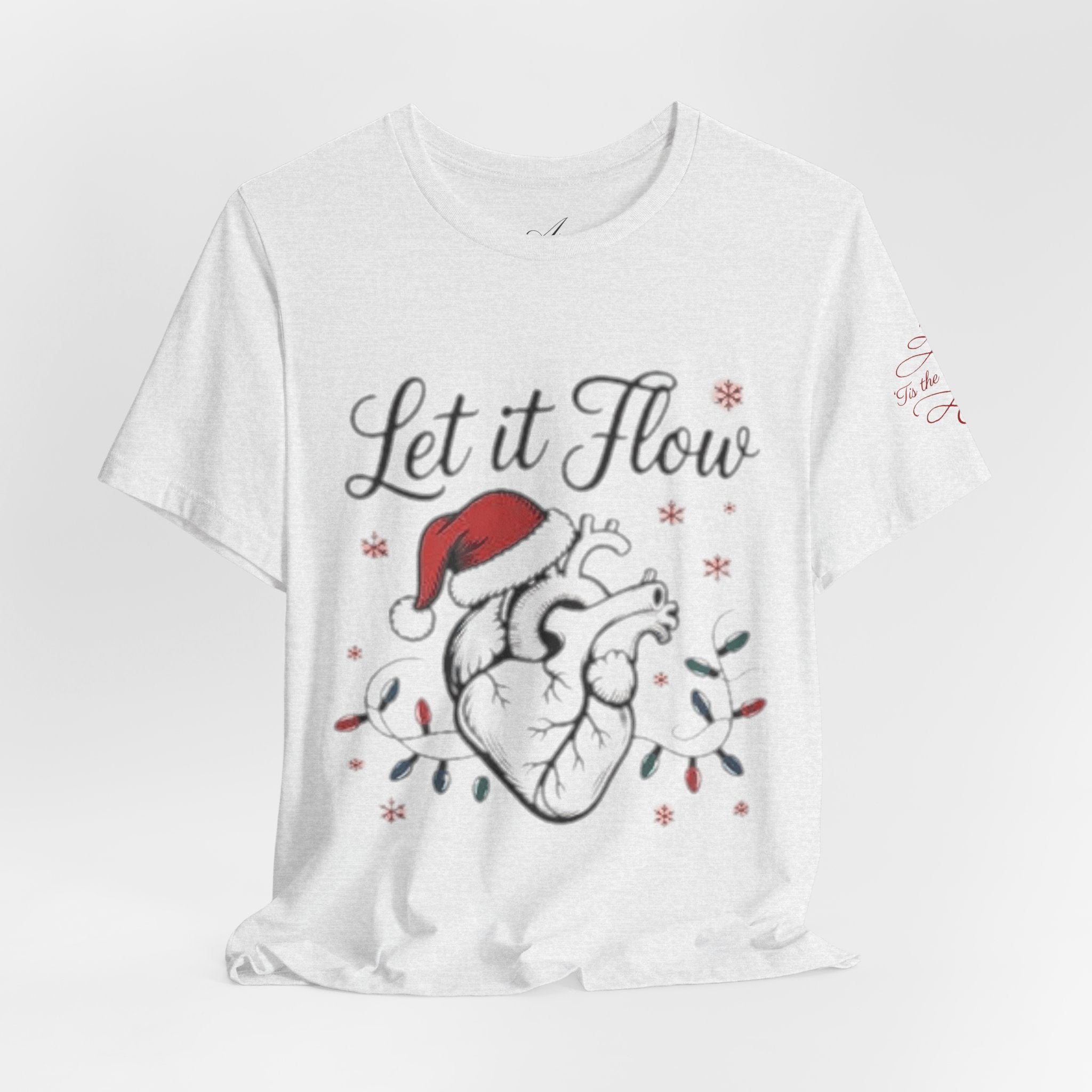 Let It Flow Heart Tee  Christmas Anatomical Heart Shirt