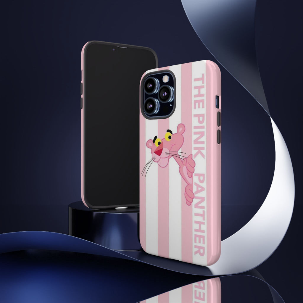 Pink Panther Tough Case Retro Striped Phone Case with "The Pink Panther" Design