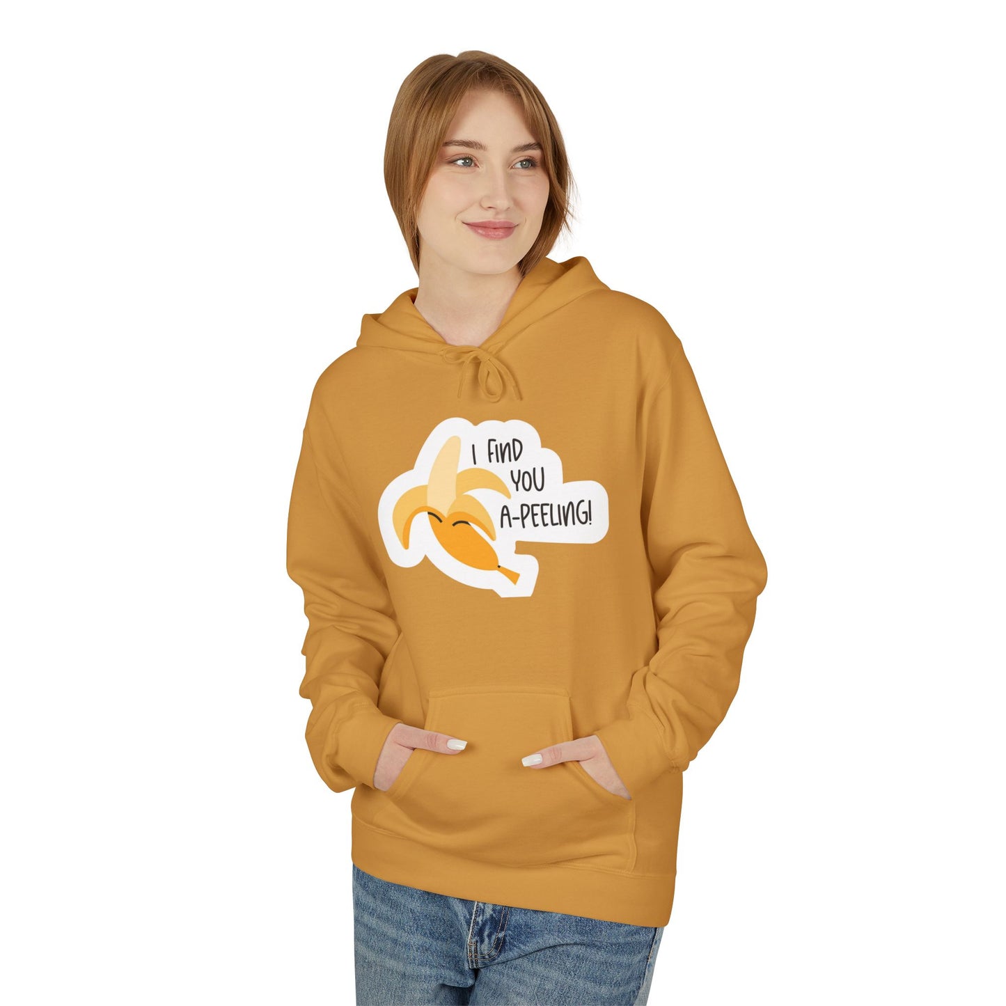 Peeling Banana Hoodie  "I Found You (Peeling)" Cute Fruit Pun Pullover