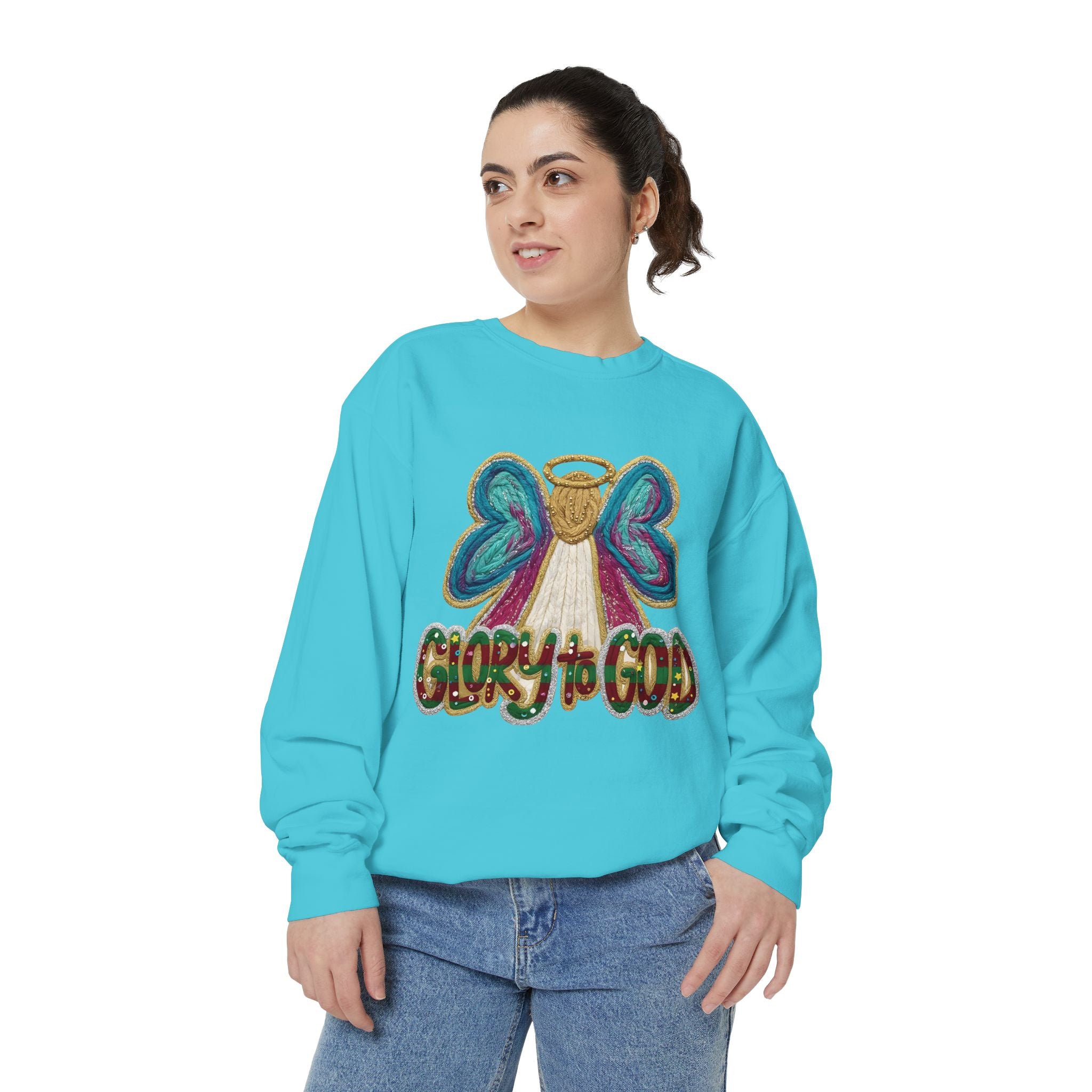 Glory to God Angel Sweatshirt Christmas Holiday Collection  Festive T-Shirt & Sweater
