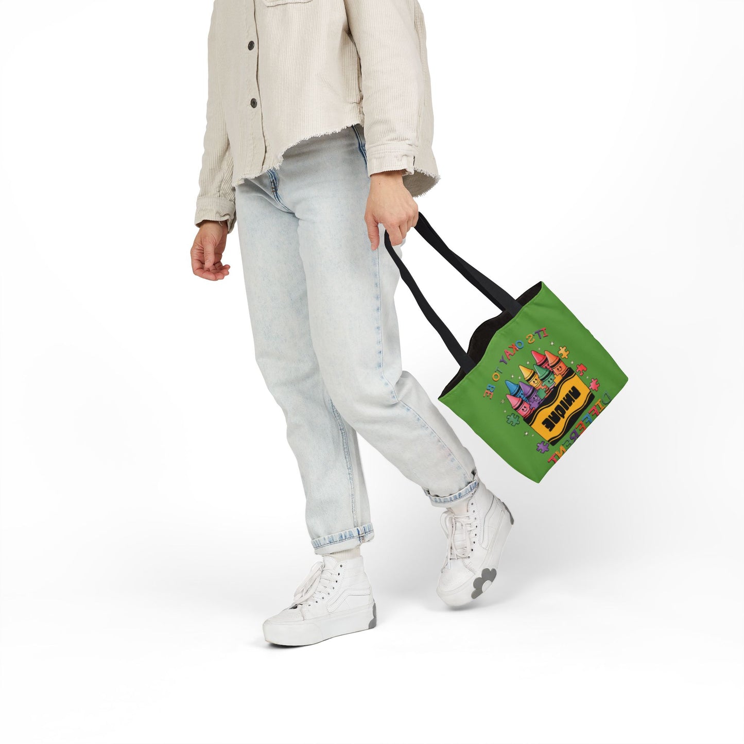 Autism Awareness & Pride Collection Unique Canvas Tote Bag with Colorful Castle Design