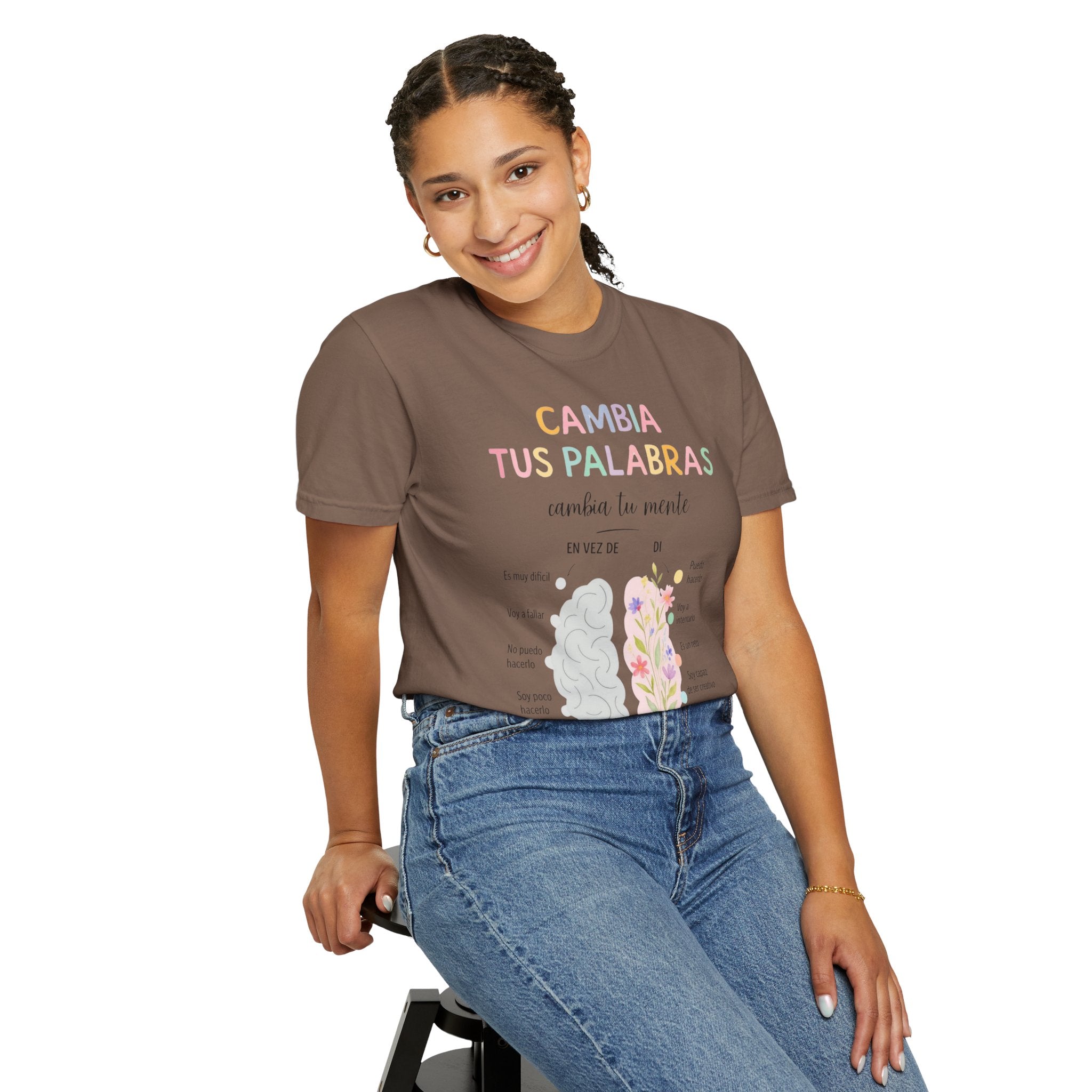 Cambia Tus Palabras Floral Positivity T-Shirt