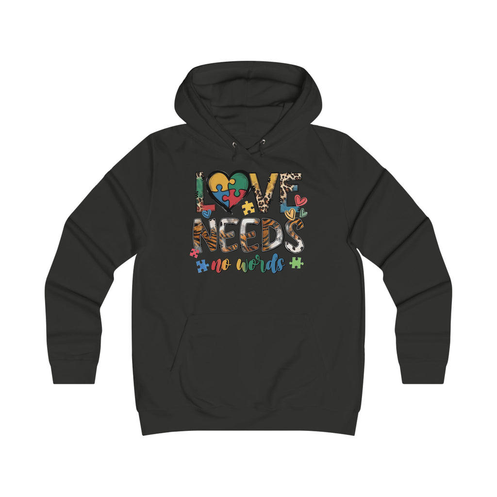 Colorful Love Needs Hoodie for Girls Autism Awareness & Pride Collection.