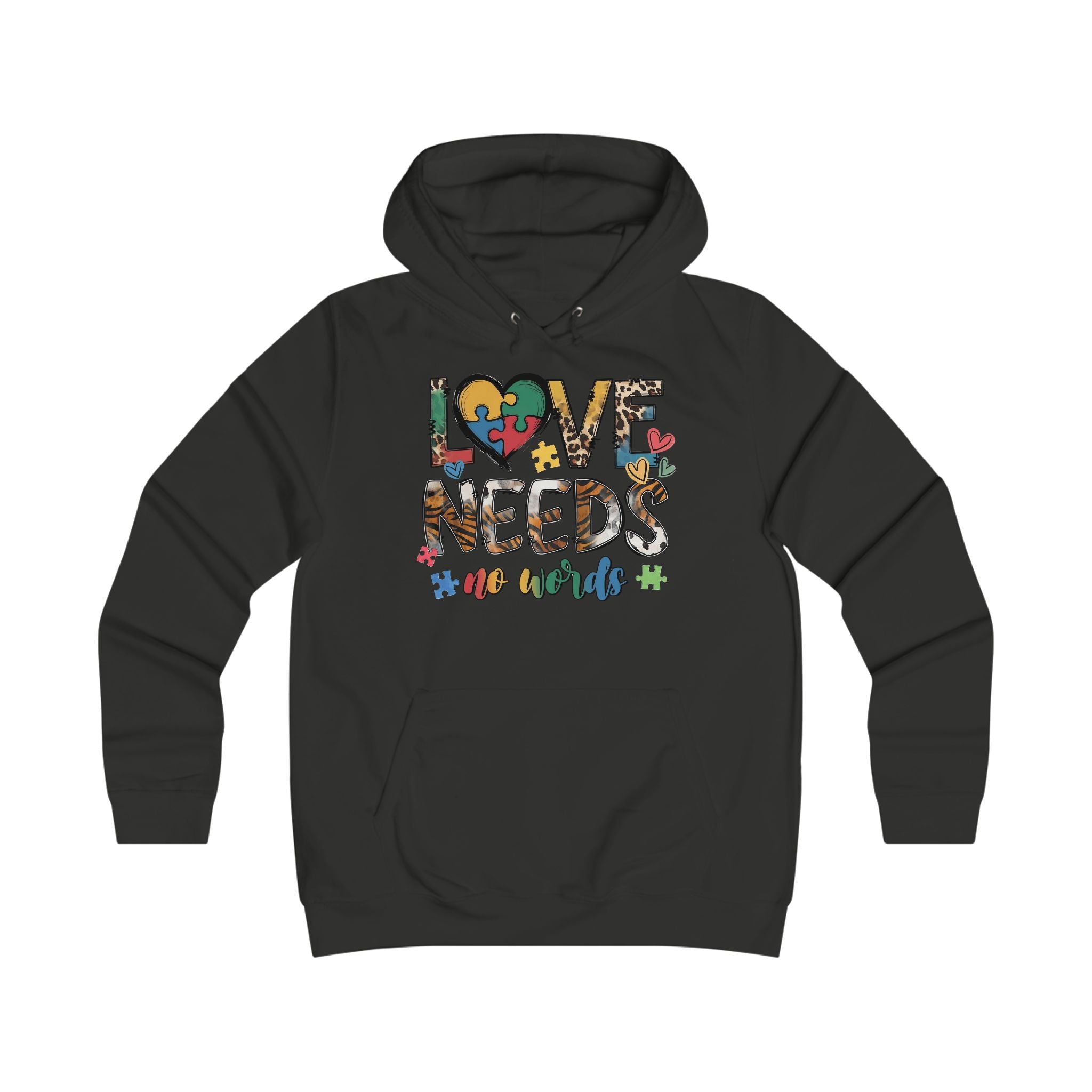 Colorful Love Needs Hoodie for Girls Autism Awareness & Pride Collection.