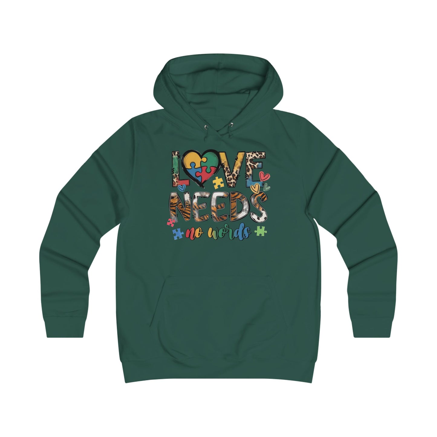 Colorful Love Needs Hoodie for Girls Autism Awareness & Pride Collection.