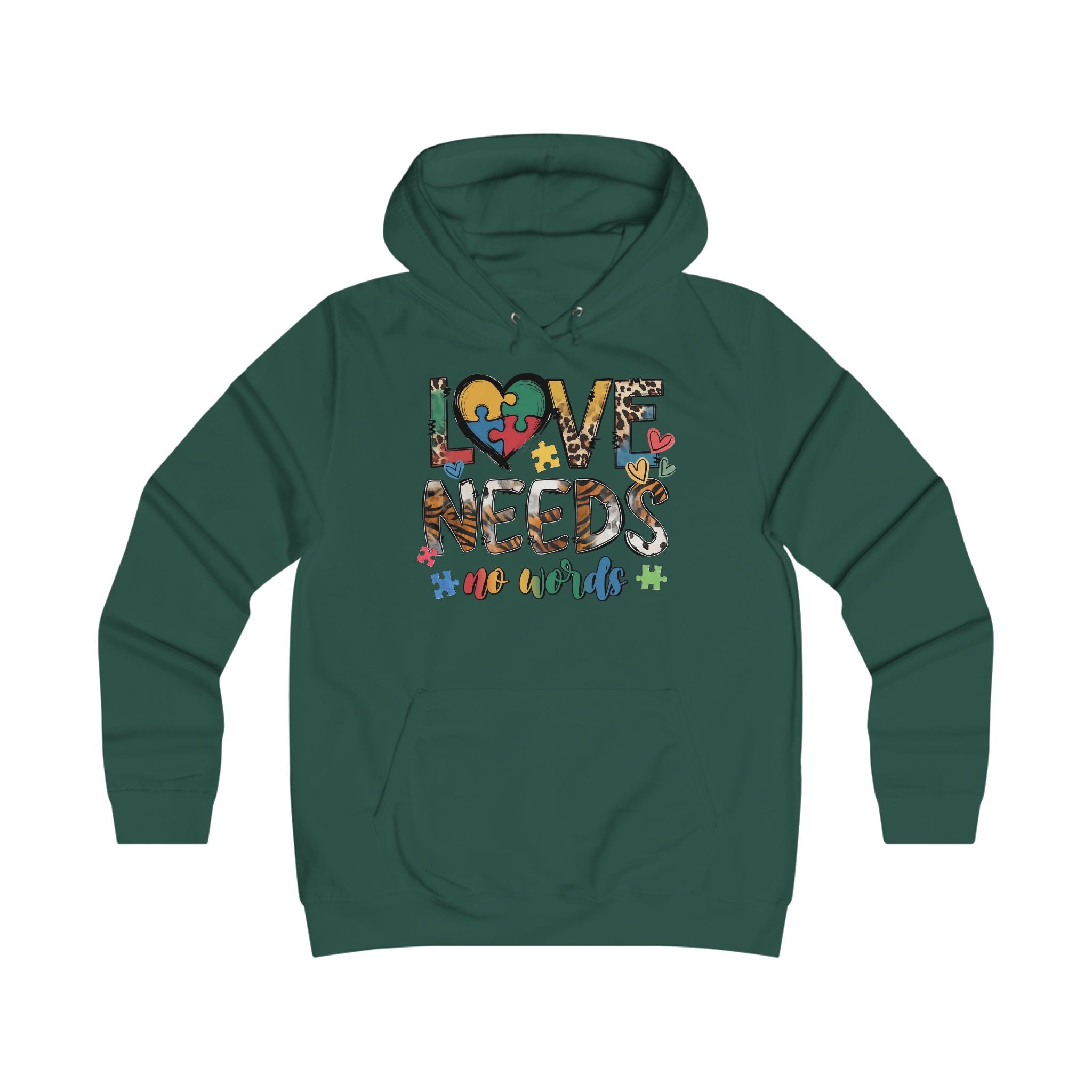 Colorful Love Needs Hoodie for Girls Autism Awareness & Pride Collection.
