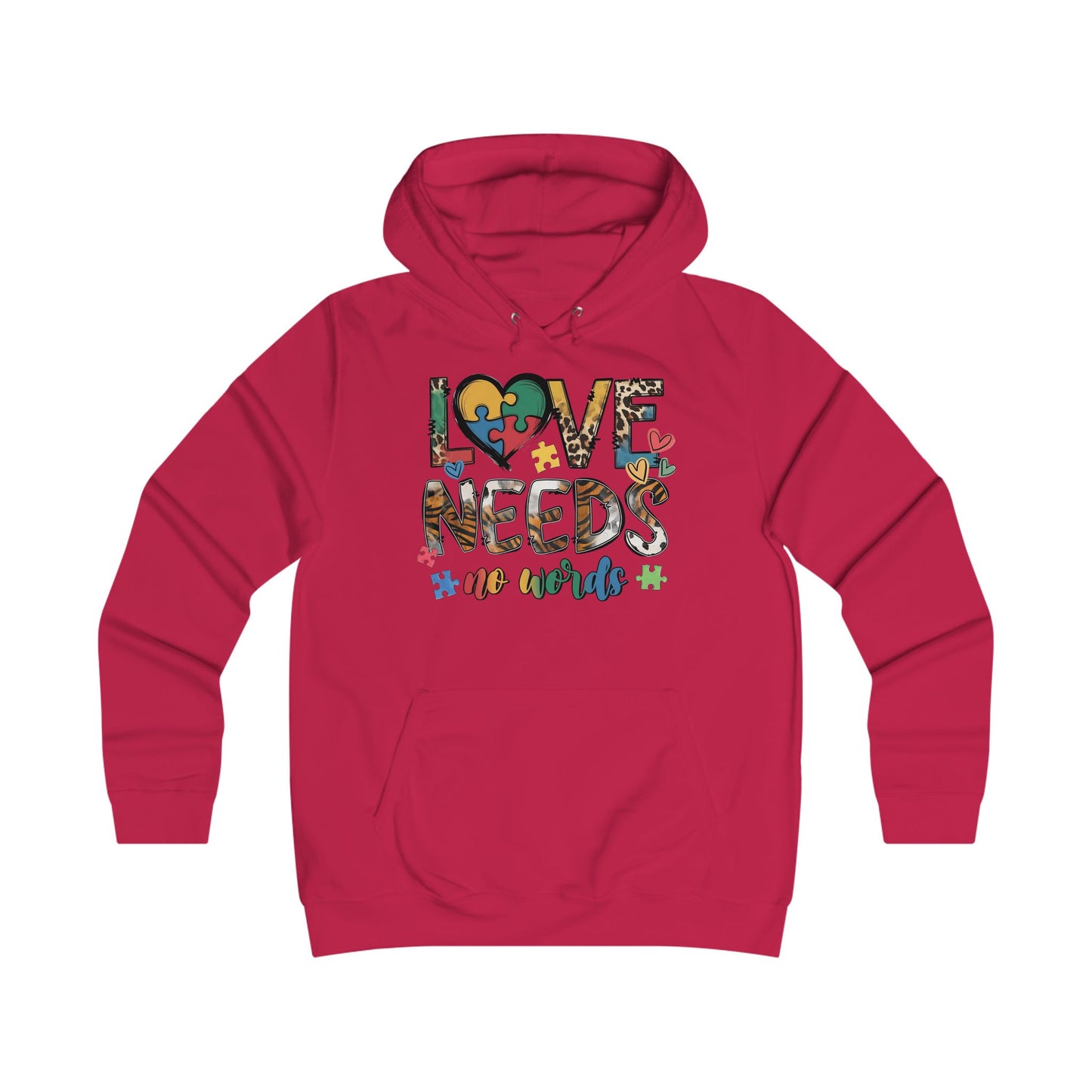 Colorful Love Needs Hoodie for Girls Autism Awareness & Pride Collection.