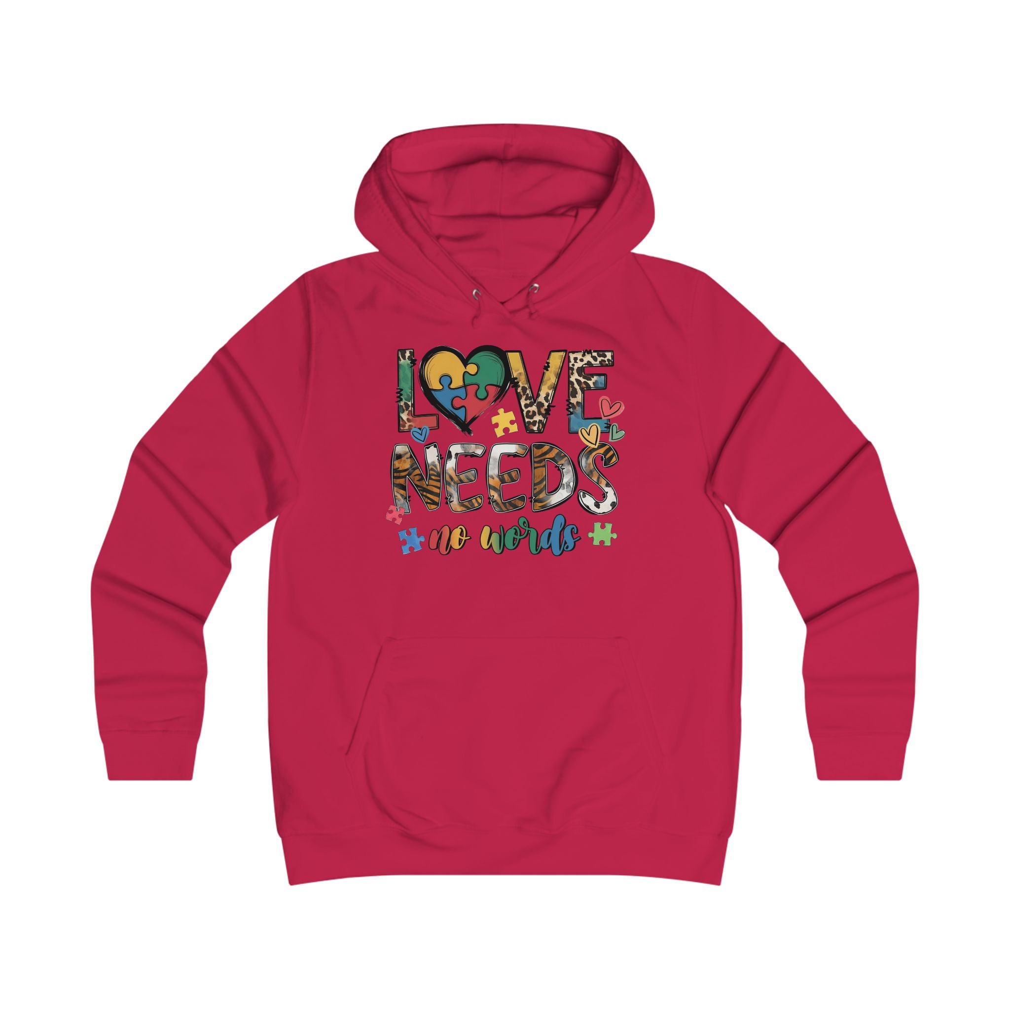 Colorful Love Needs Hoodie for Girls Autism Awareness & Pride Collection.