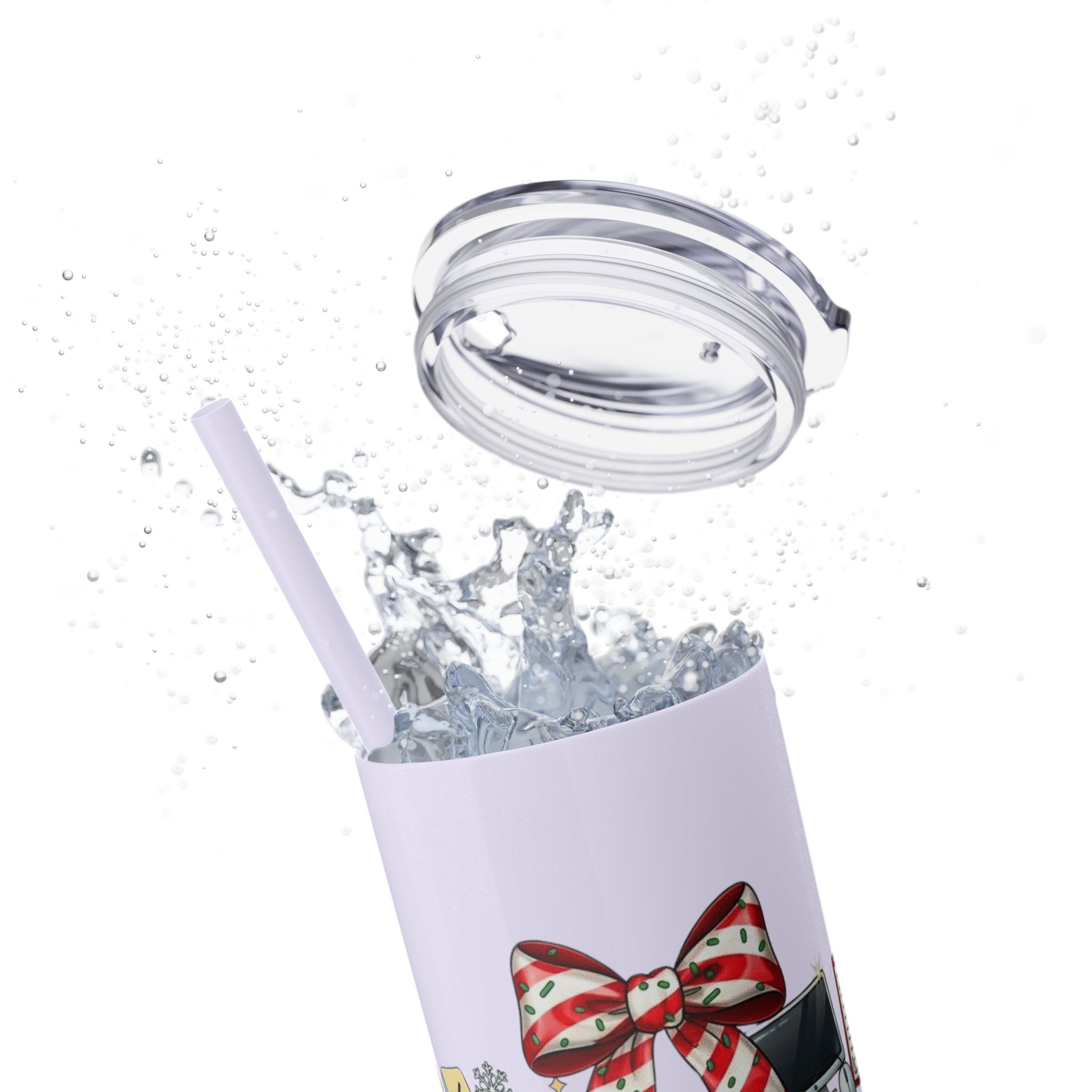 Christmas mug for the office team who keeps everything running smoothly. Candy Cane Christmas Office Secret Santa Design, 20oz with Straw