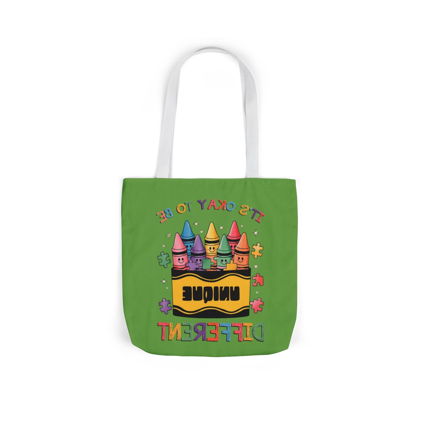 Autism Awareness & Pride Collection Unique Canvas Tote Bag with Colorful Castle Design