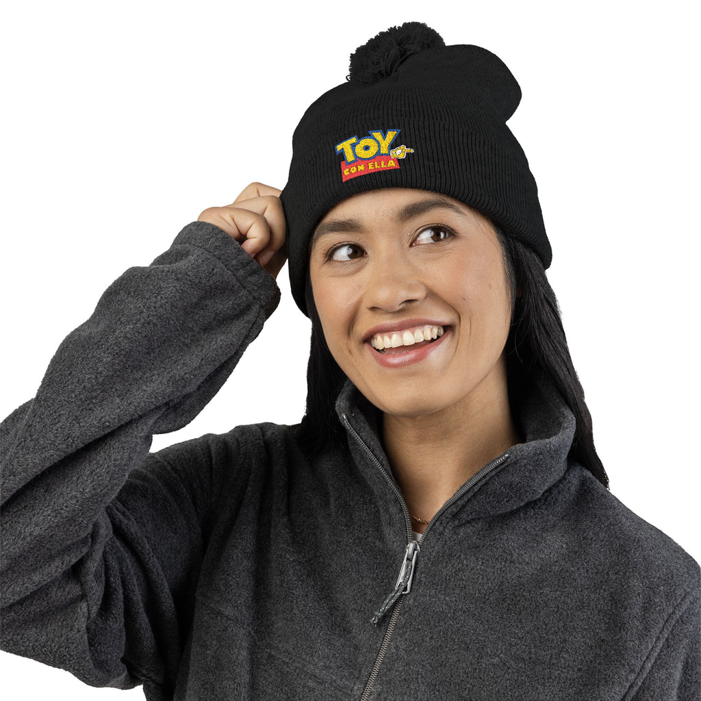 Toy Story Embroidered Pom-Pom Knit Cap Humor Cuffed Beanie – Warm, Soft & Sassy Winter Hat