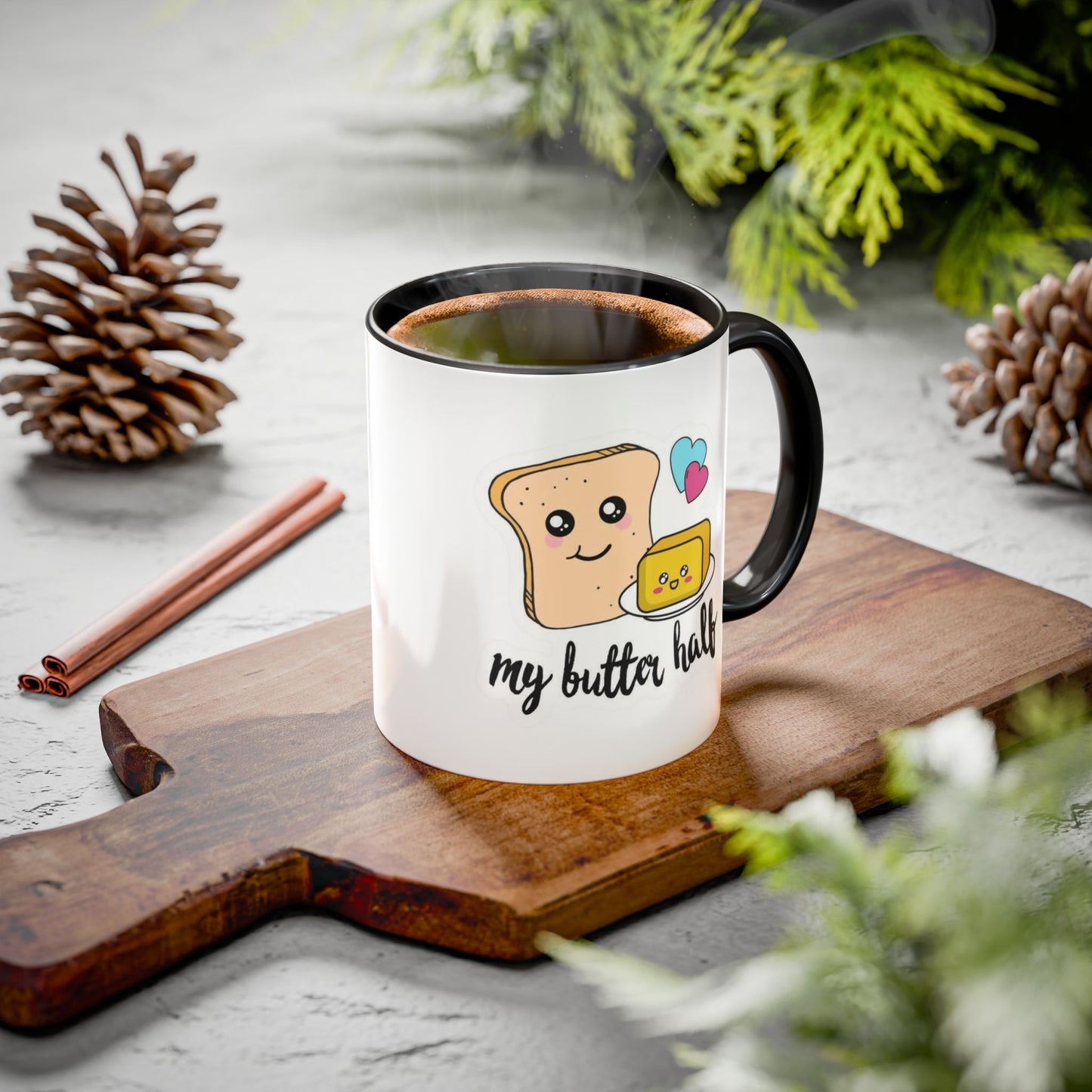 Motivational & Funny Quote Mugs Uplifting Coffee Cup Gifts Cute Foodie Relationship Mug My Butter Half Design, Colorful 11oz & 15oz
