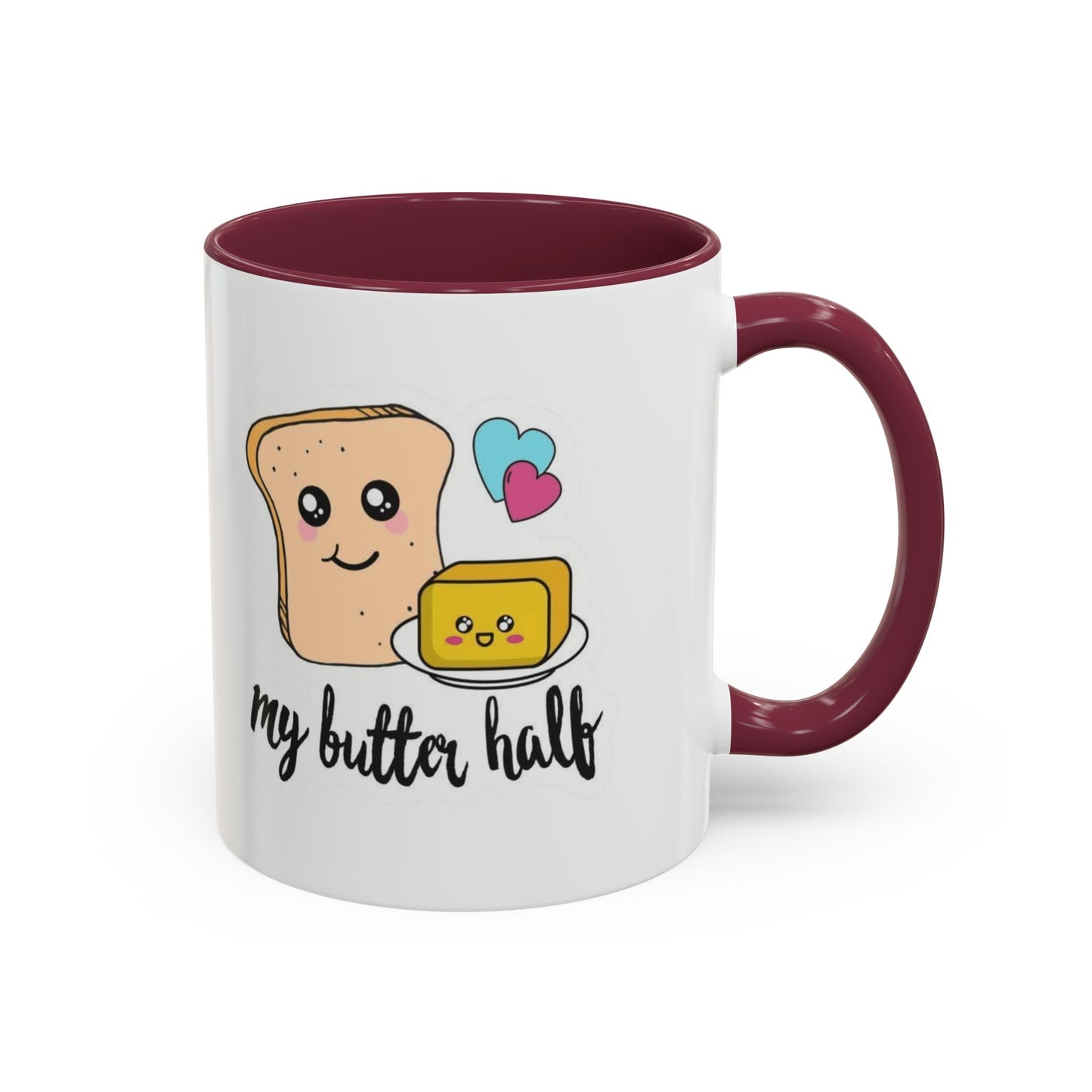 Motivational & Funny Quote Mugs Uplifting Coffee Cup Gifts Cute Foodie Relationship Mug My Butter Half Design, Colorful 11oz & 15oz