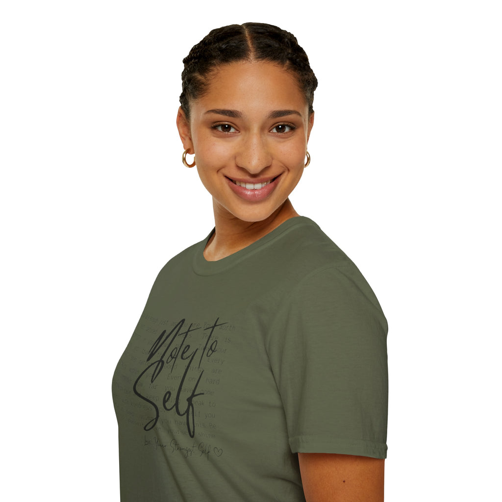 Note to Self T‑Shirt  Minimal Script Inspirational Tee