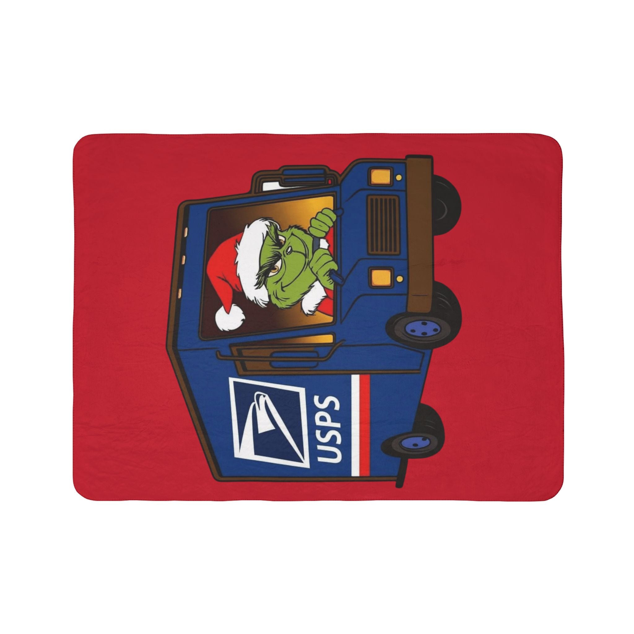 Magical Christmas Cartoon Blanket USPS Grinch Holiday Fleece Sherpa Blanket
