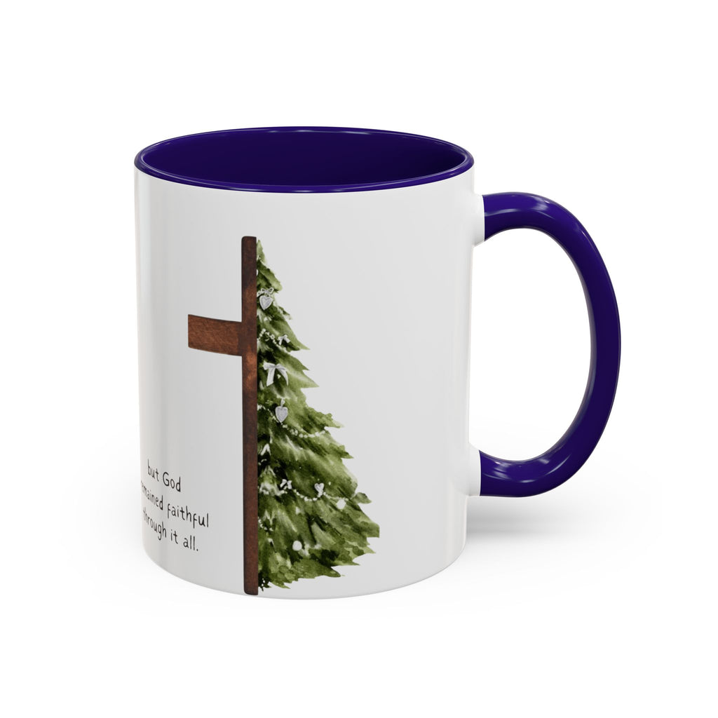 Christian Cross & Pine Tree Mug — Faith Reminder Coffee Cup (11oz/15oz)