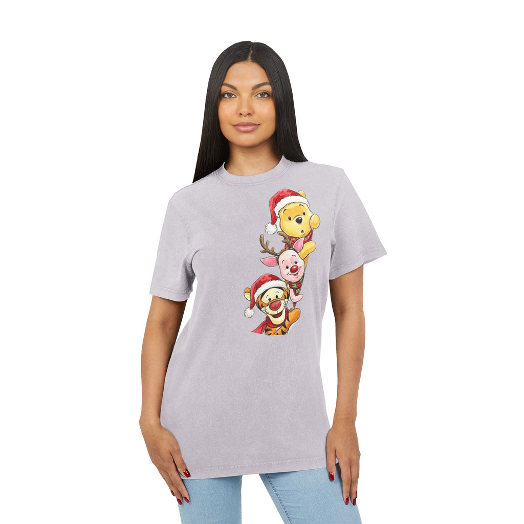 Christmas Character Stack Acid-Wash  Tee Cartoon Christmas T-shirts and Sweaters,