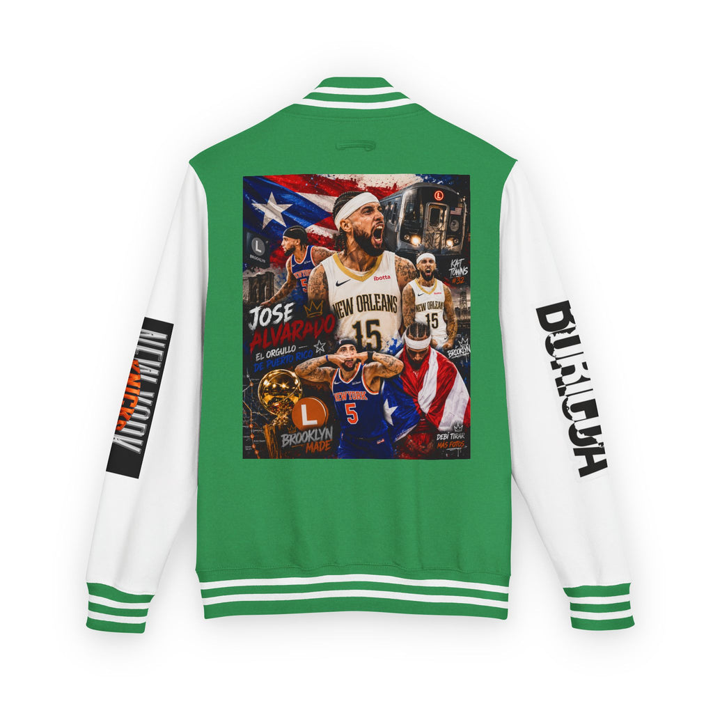 Basketball-Inspired Letterman Jacket — Men's Retro Varsity Sports Jacket Jose AlvarTribute Varsity Jacket