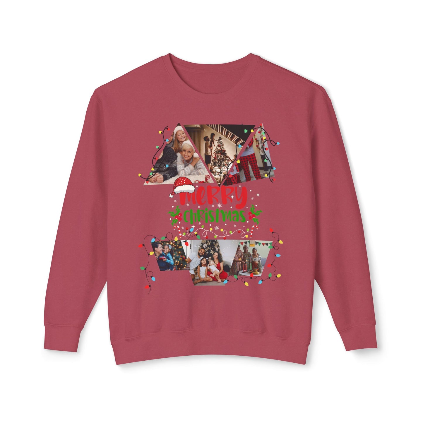 Christmas Photo Collage Sweatshirt — "Merry Christmas" Holiday Crewneck
