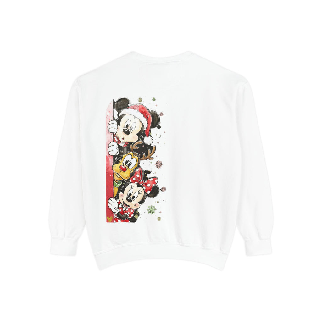 Christmas Disney Characters Sweatshirt  Mickey, Minnie & Pluto Holiday Crew Cartoon Christmas T-shirts and Sweaters