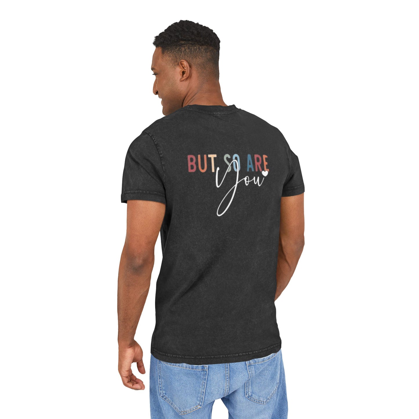 Acid Wash Tee  "Life Is Tough" Inspirational Retro Graphic T-Shirt