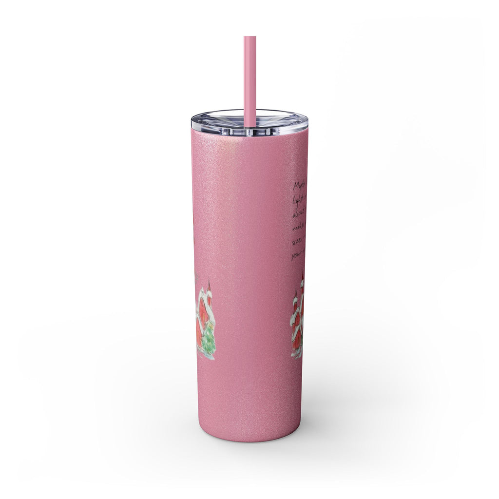 Grinch Christmas Skinny Tumbler with Straw — Dr. Seuss Holiday Quote Design, 20oz Christmas Mugs Collection