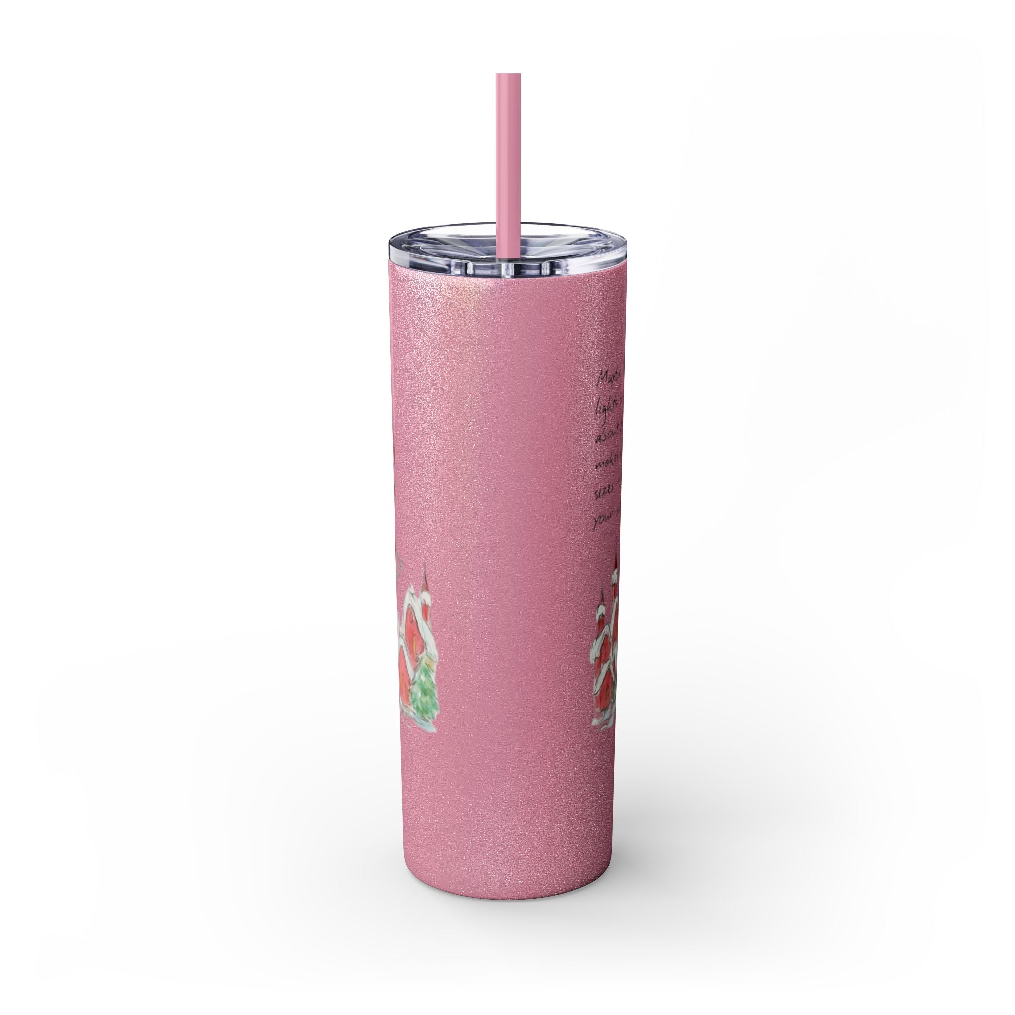 Grinch Christmas Skinny Tumbler with Straw — Dr. Seuss Holiday Quote Design, 20oz Christmas Mugs Collection