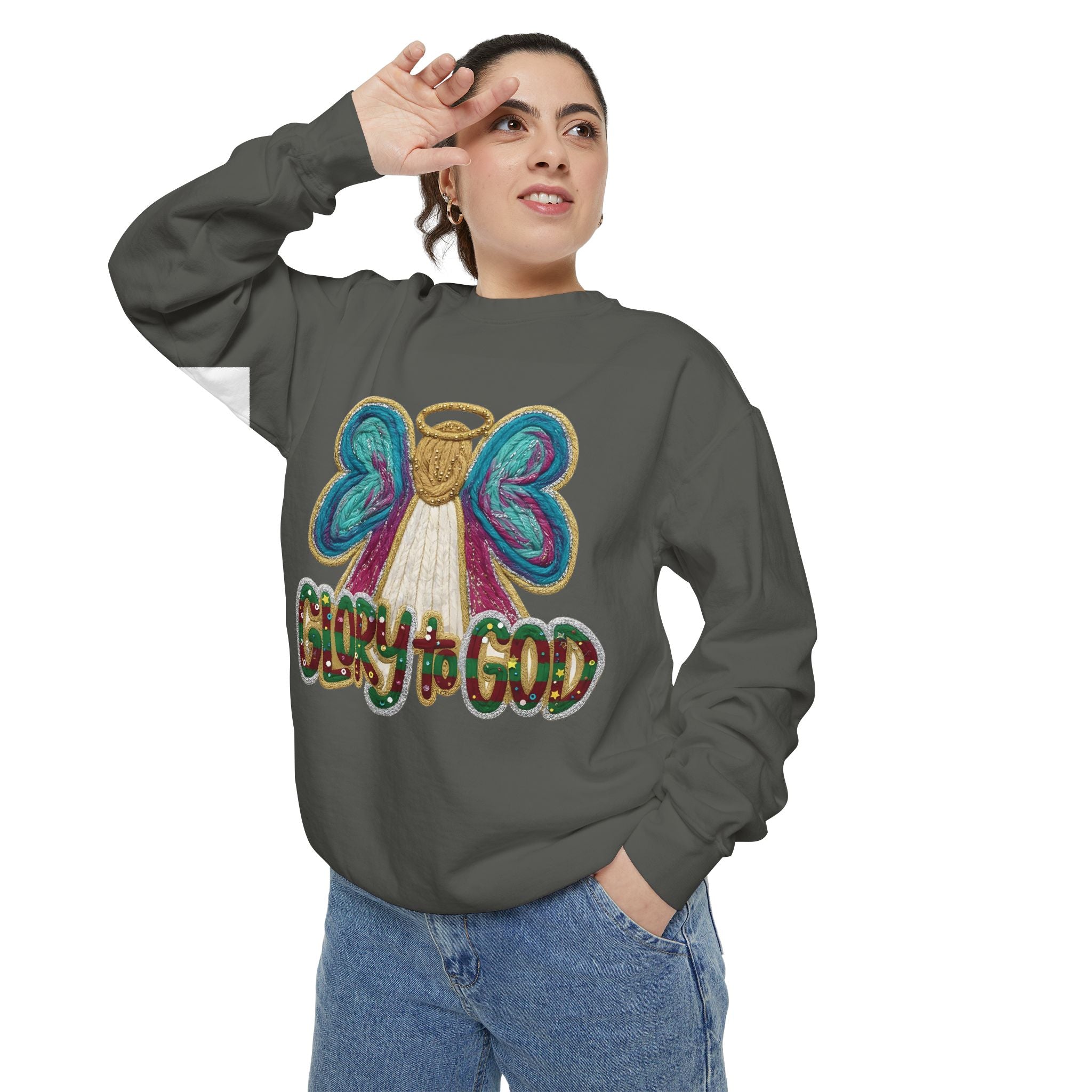 Glory to God Angel Sweatshirt Christmas Holiday Collection  Festive T-Shirt & Sweater