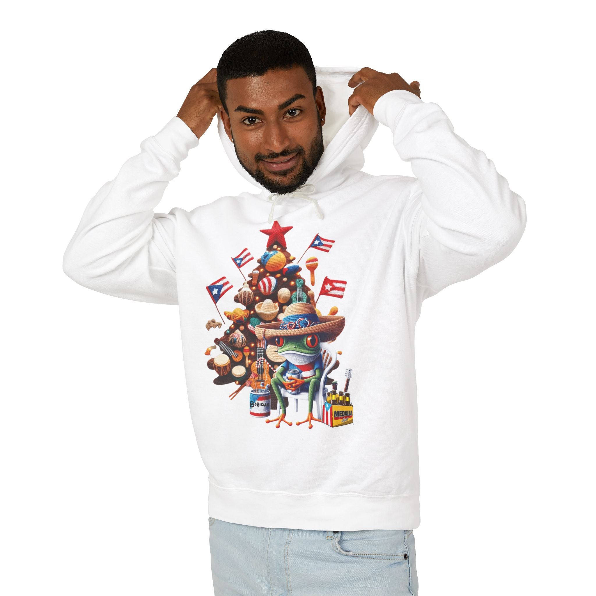 Puerto Rico Navidades Holiday Fiesta Hoodie — Puerto Rican Christmas Tree Graphic Sweatshirt