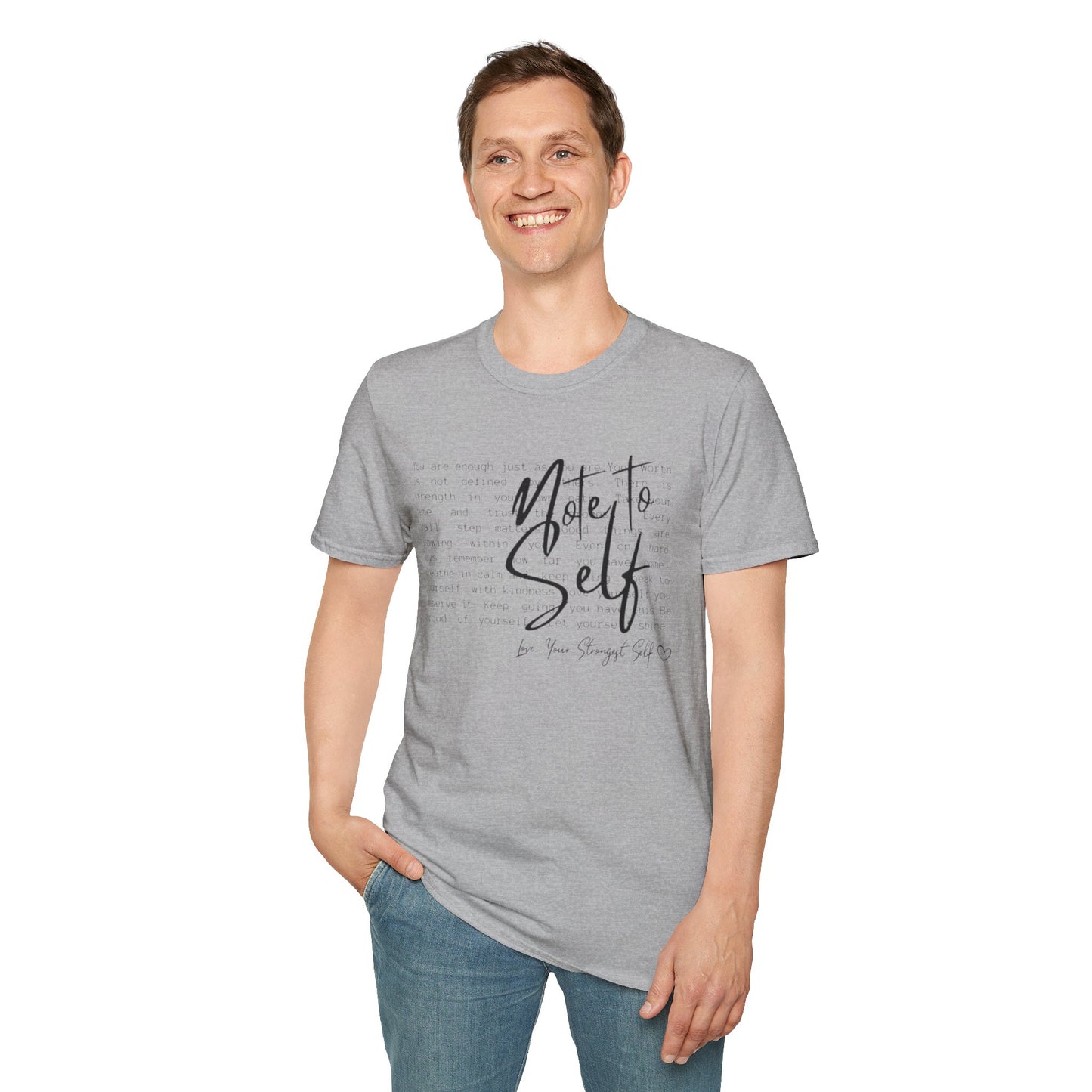 Note to Self T‑Shirt  Minimal Script Inspirational Tee