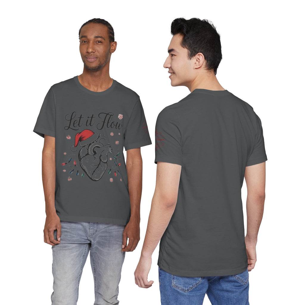 Let It Flow Heart Tee  Christmas Anatomical Heart Shirt