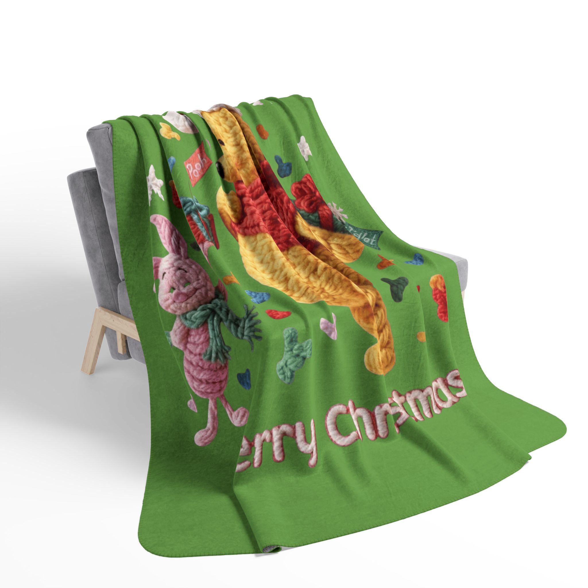 Winnie the Pooh Merry Christmas Fleece Sherpa Blanket Santa’s Little Snuggle Blanket