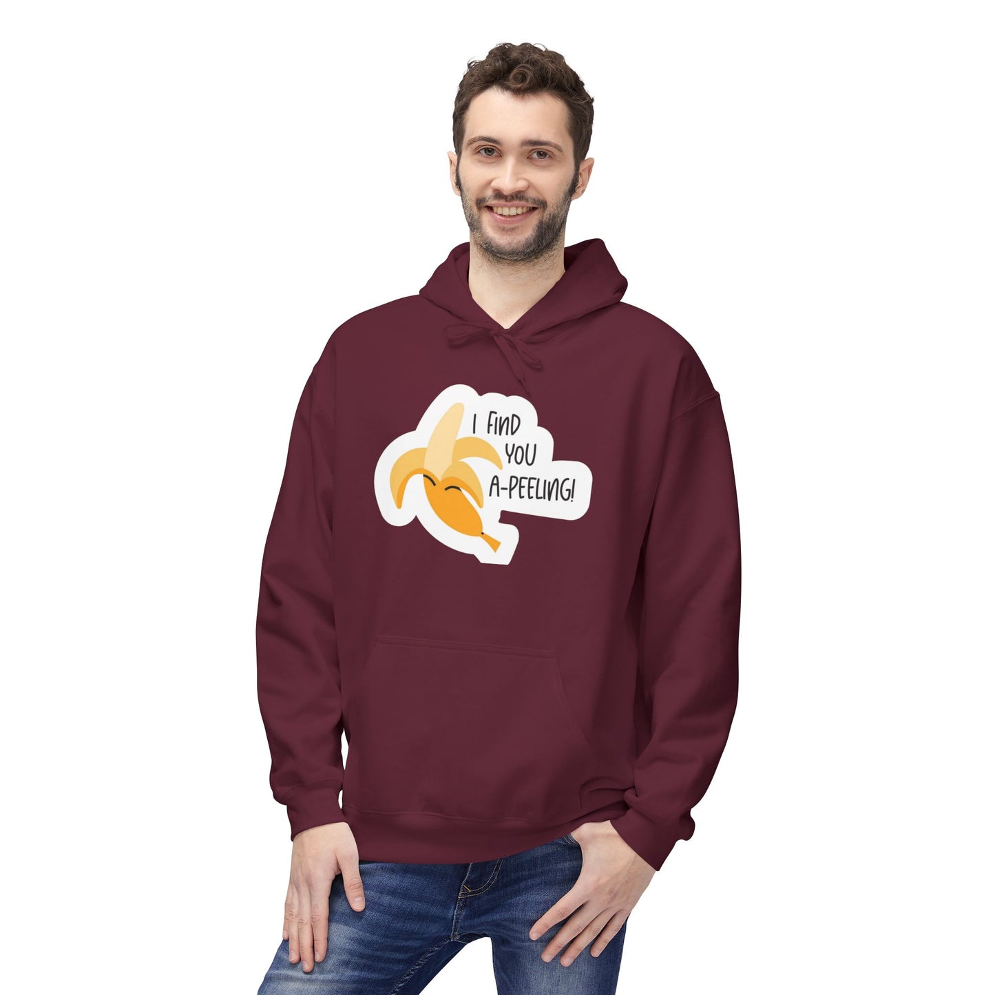 Peeling Banana Hoodie  "I Found You (Peeling)" Cute Fruit Pun Pullover