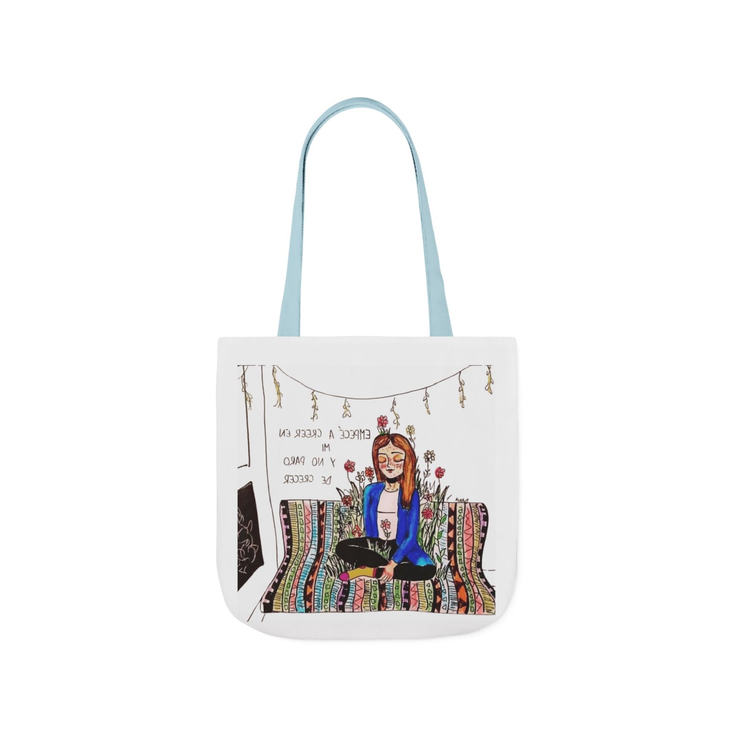 Lleva inspiración contigo a donde vayas Bohemian Style Canvas Tote Bag, Inspirational Art, Ideal for Gifts, Eco-Friendly Shopping, Beach Days, Travel Adventures