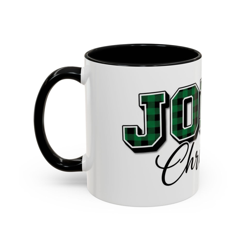 Holly Christmas Accent Coffee Mug — Green Plaid Holiday Gift (11/15oz)